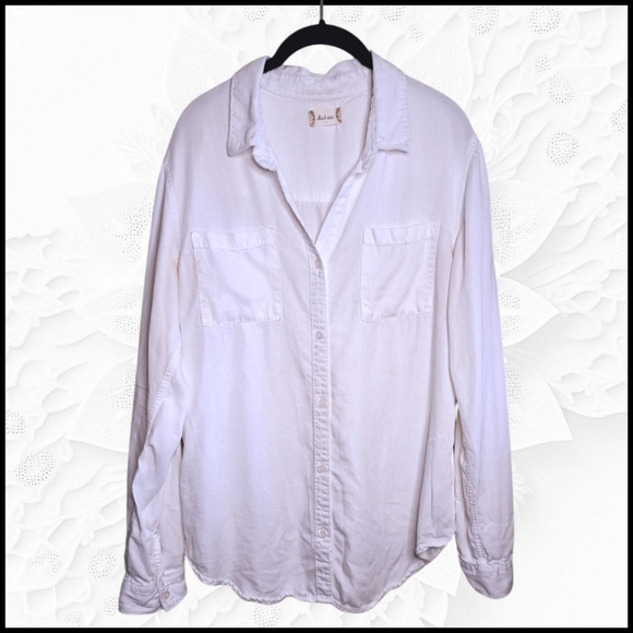 Altr’d State White Collared Long Sleeve Button Down Shirt Size Large - Picture 1 of 2